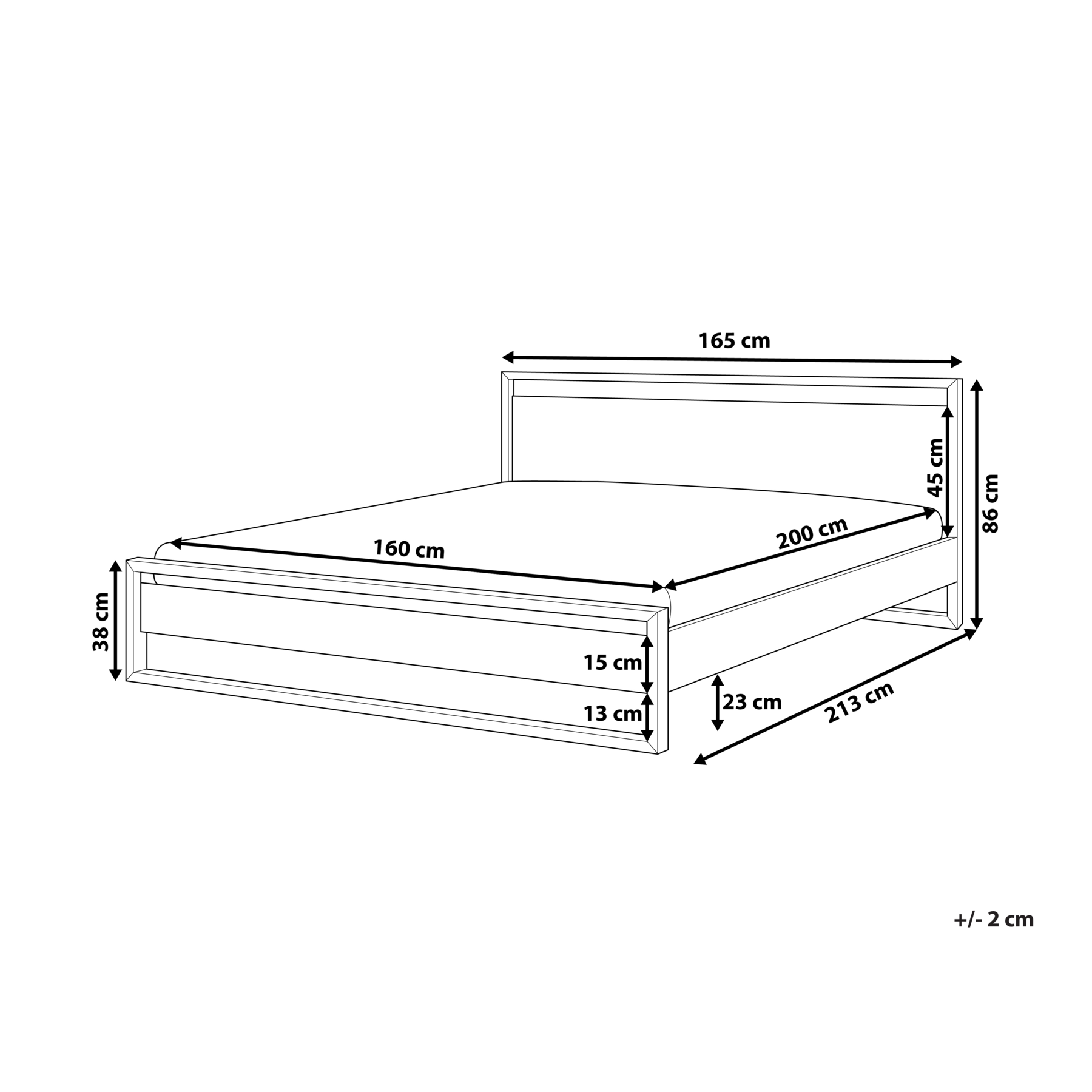 Beliani-GIULIA-Tweepersoonsbed-Donkerbruin-160 x 200 cm-Dennenhout