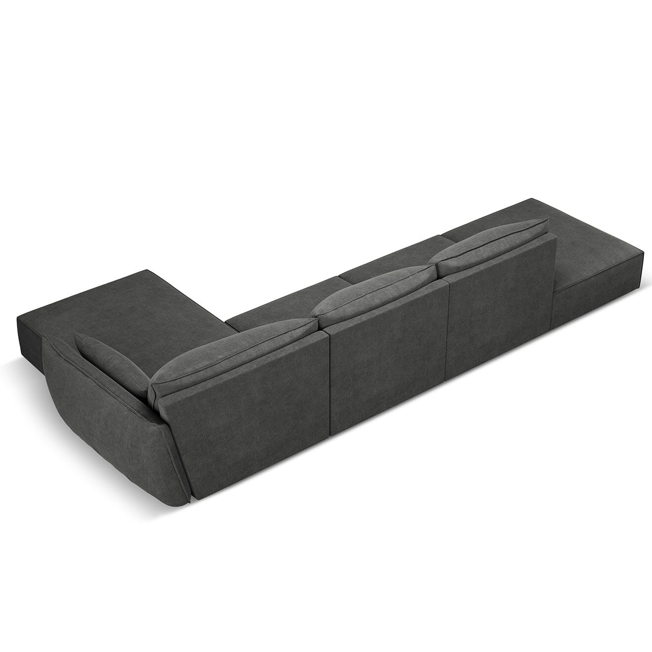 Mazzini Sofas Canapé D'Angle Droit Vanda 5 Places 1 gris - 386x166x85 cm