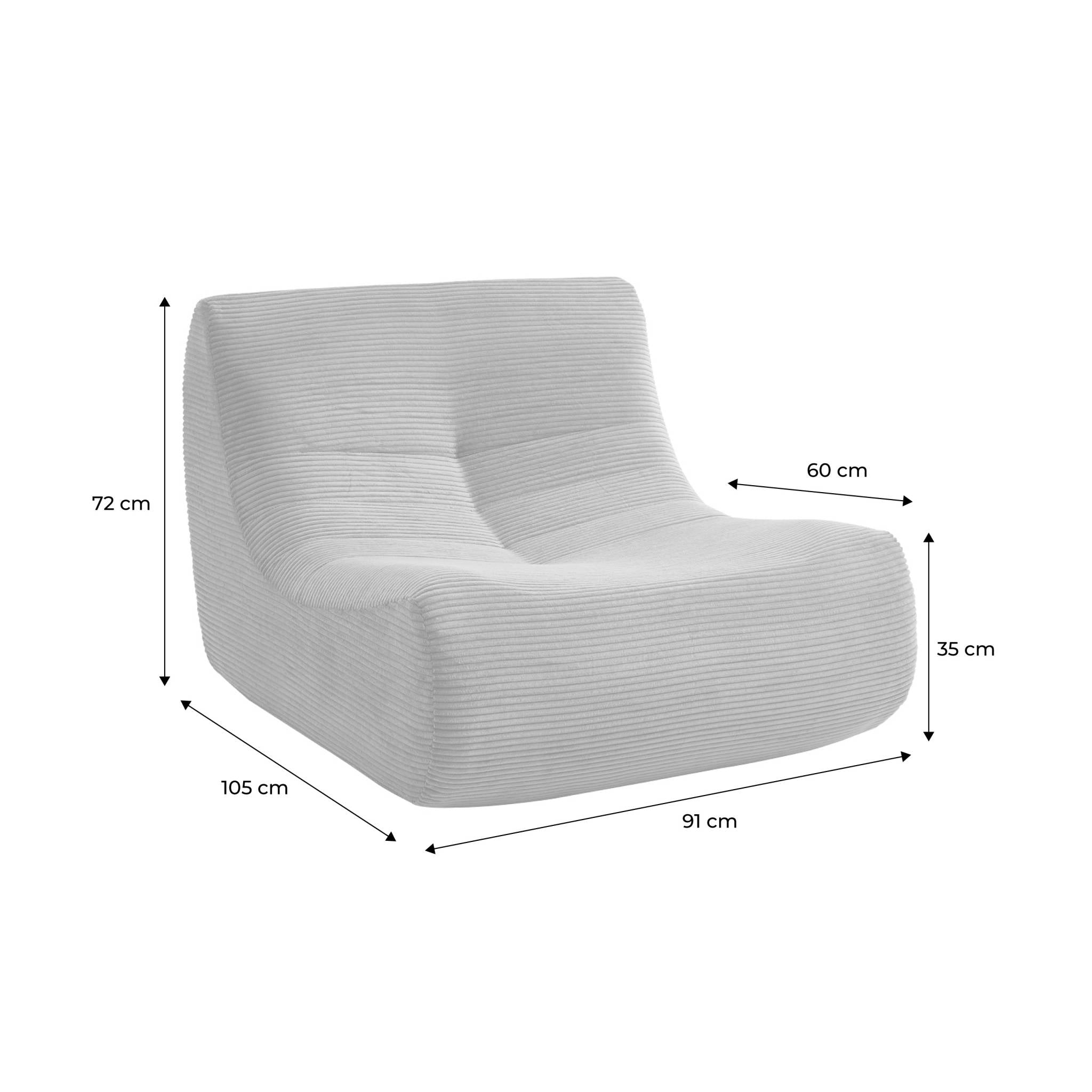 sweeek - Fauteuils corduroy Sokol 1 zitplaats