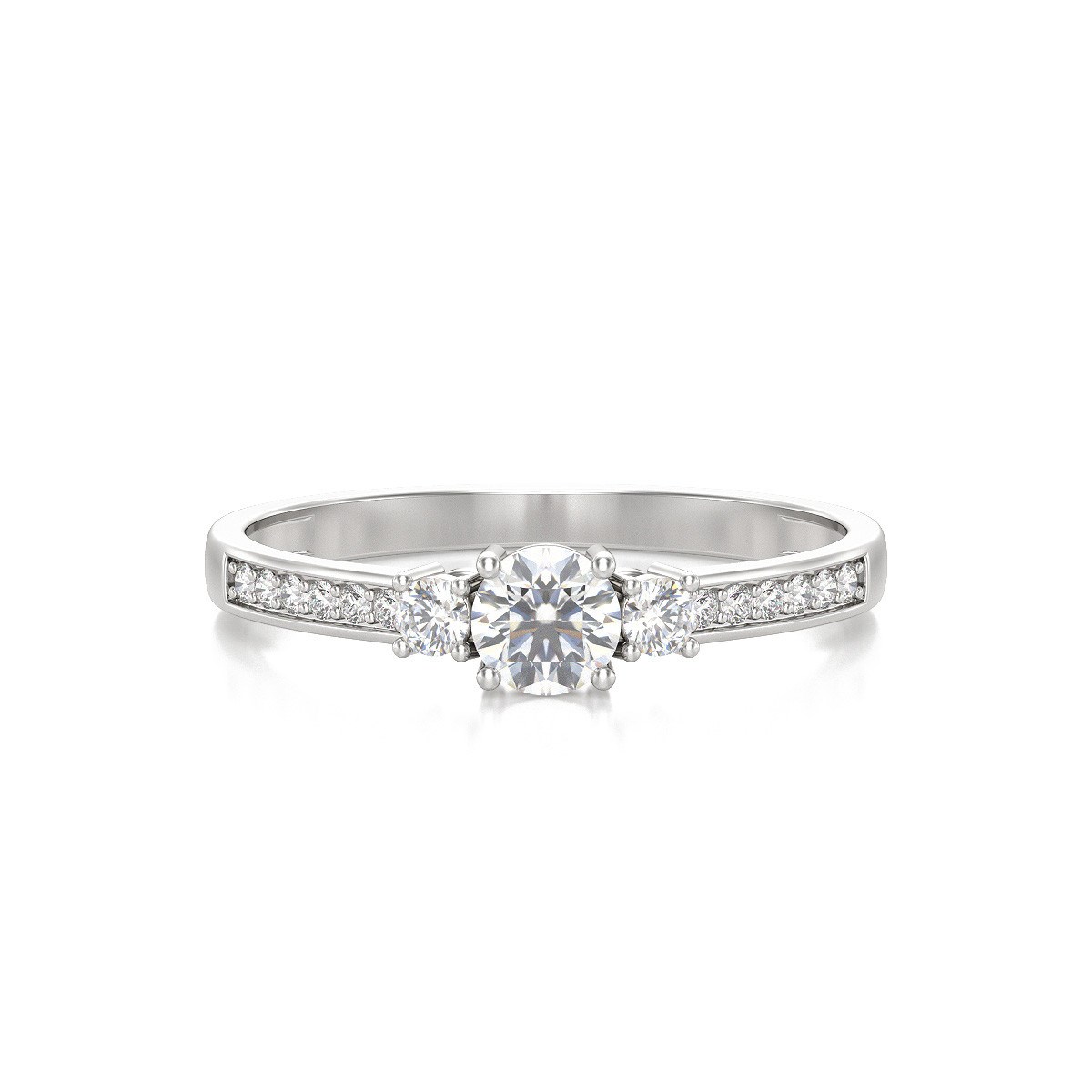 Bague ADEN Or 750 Blanc Diamants 1.65grs