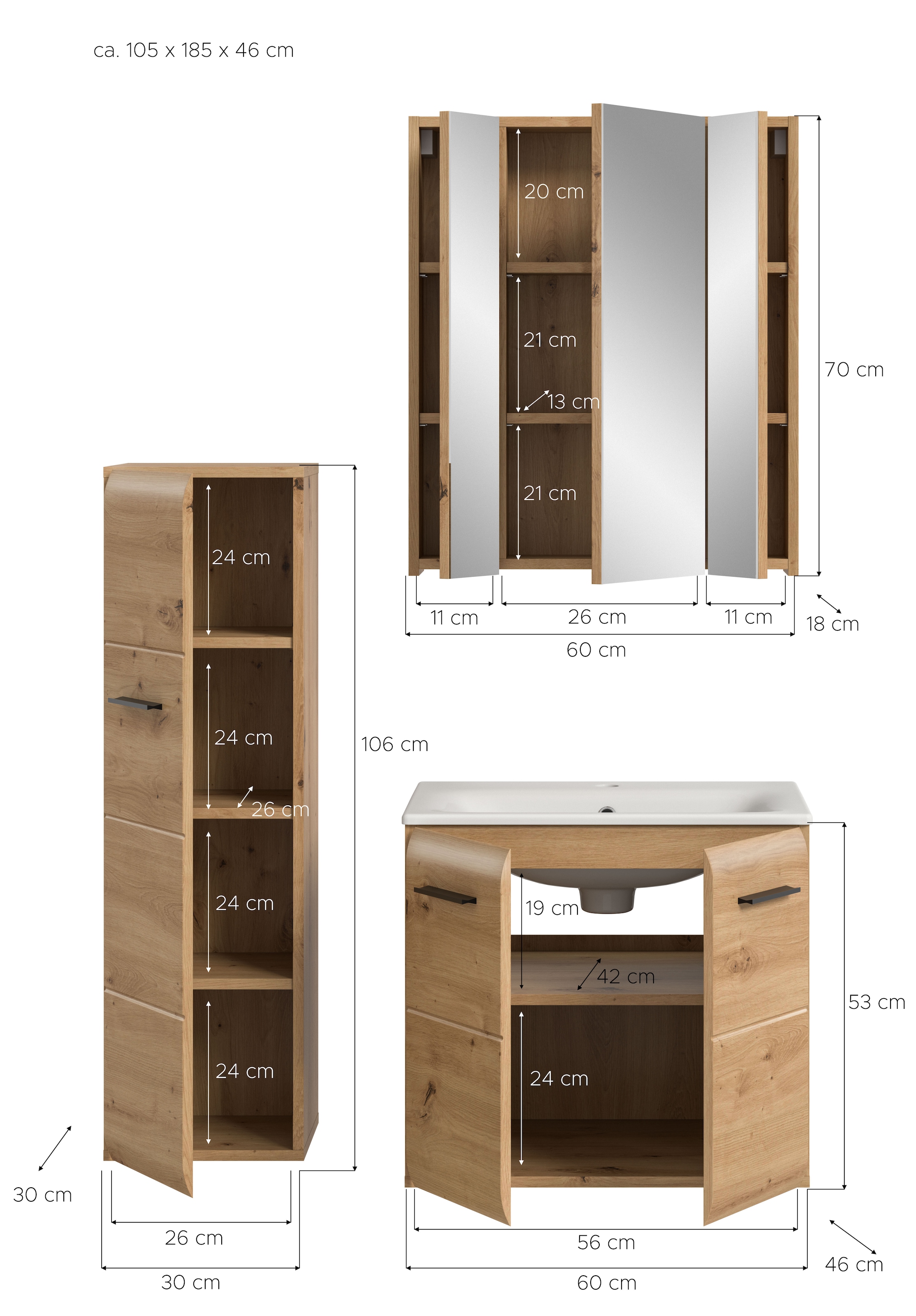 INOSIGN Badezimmer-Set Set, 4 Stk. tlg.