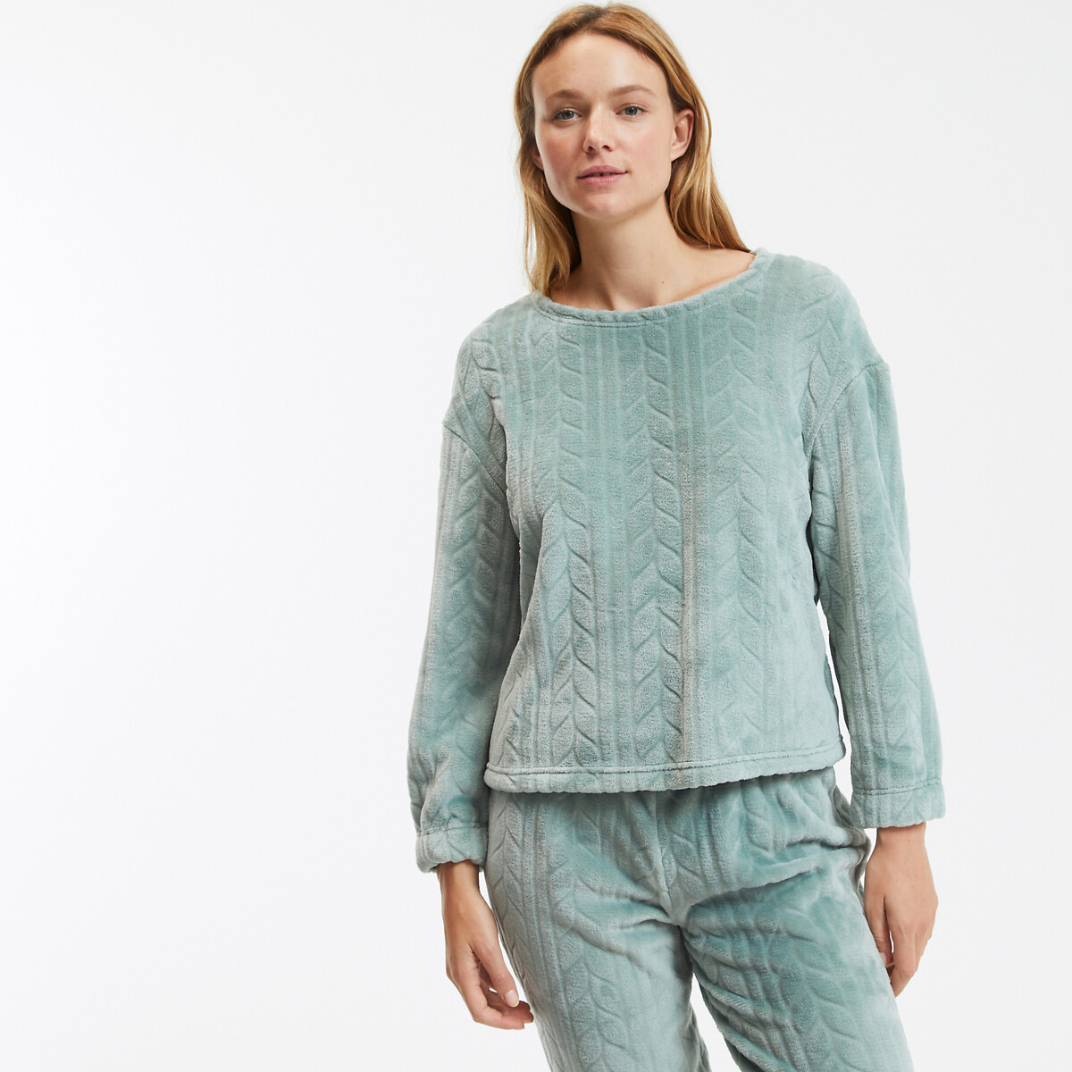SO'HOME<br>Pijama em fleece tricot, efeito kabel
