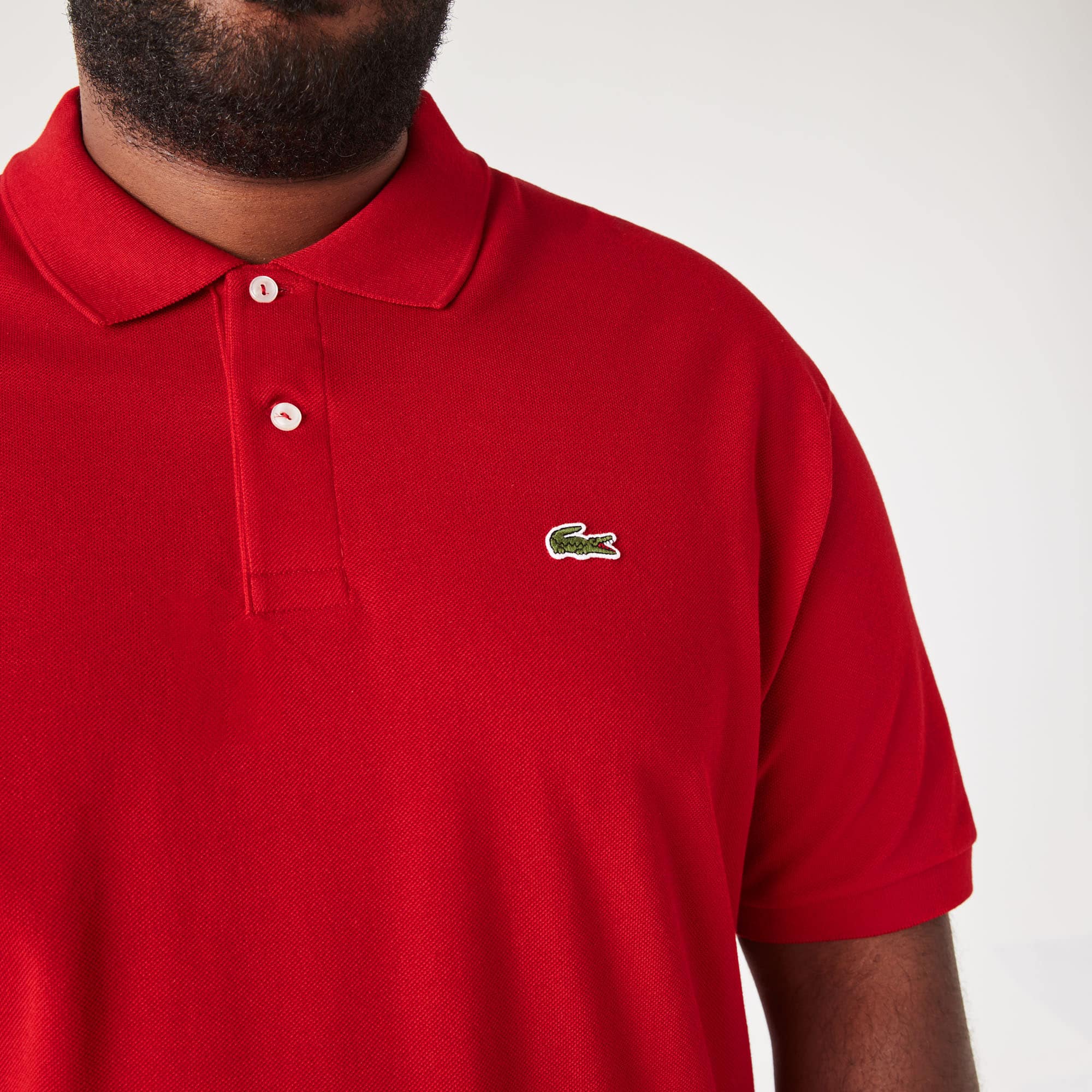 Herren-Poloshirt aus Baumwoll-Petit-Piqué LACOSTE – Übergröße – Weit Kurze Ärmel - Rot - Lacoste - Herren