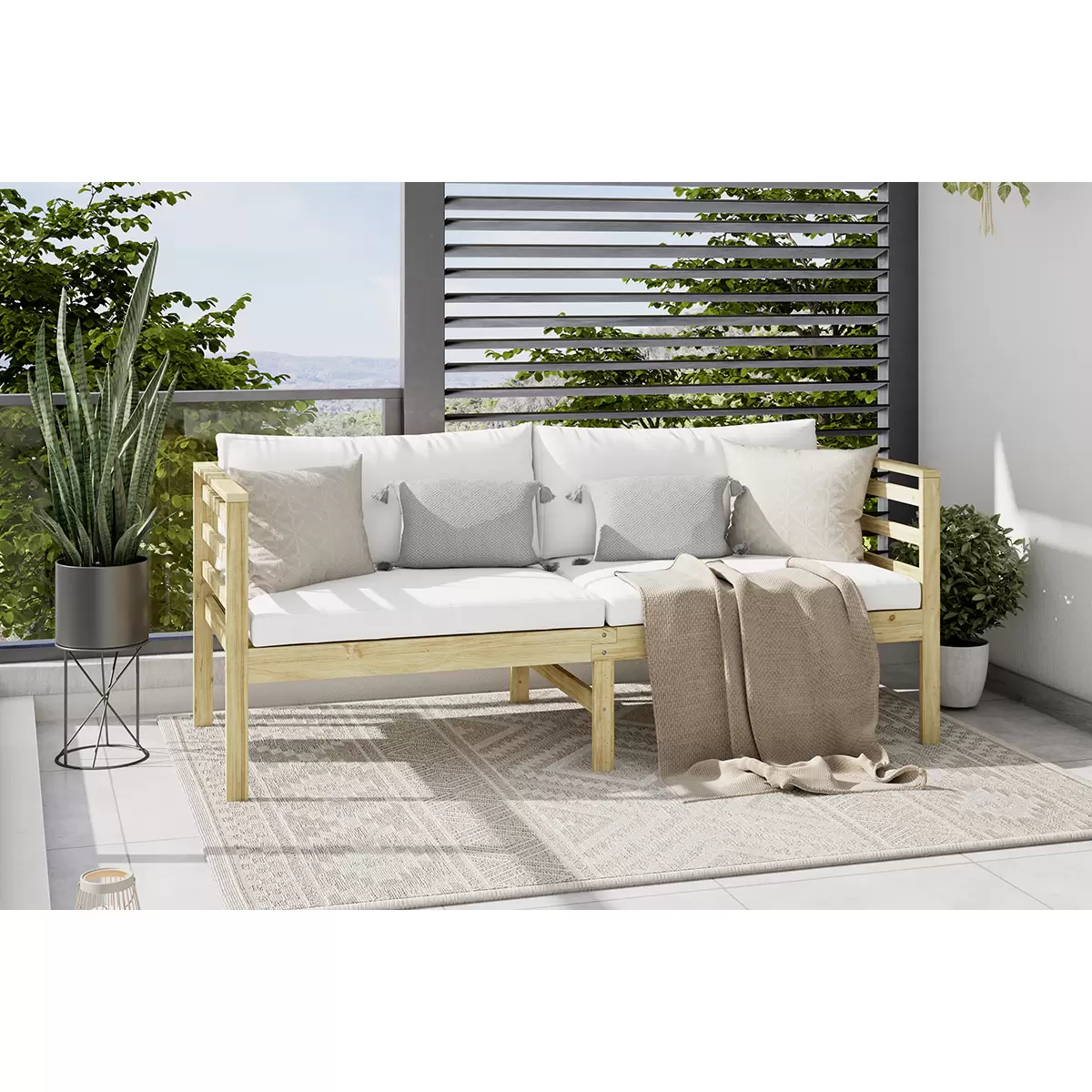 James Wood Gartenbank Sevilla natur,weiss