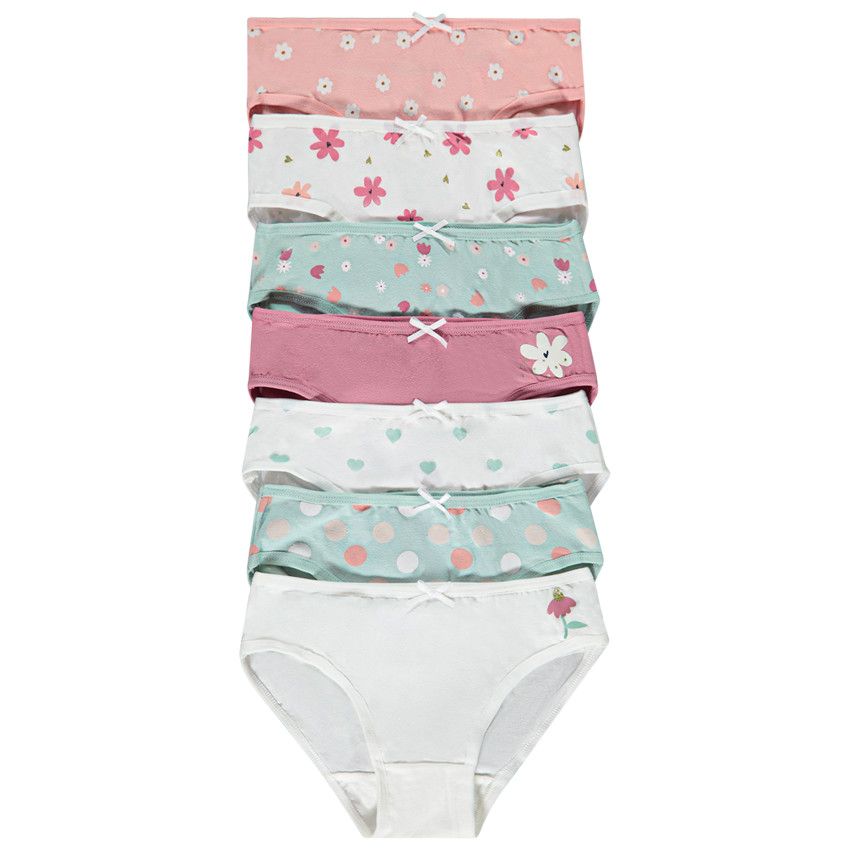 Lot de 7 culottes fantaisie pour fille - Bleu marine