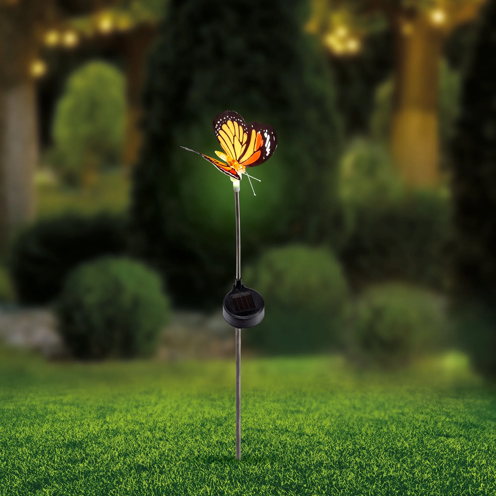 Solar-Stecker mit Schmetterling, ca. 12x12x38cm