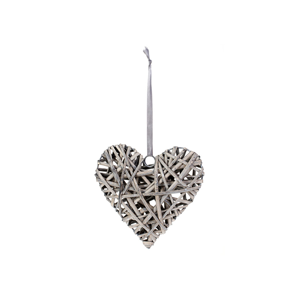 Cœur déco osier 12x12cm