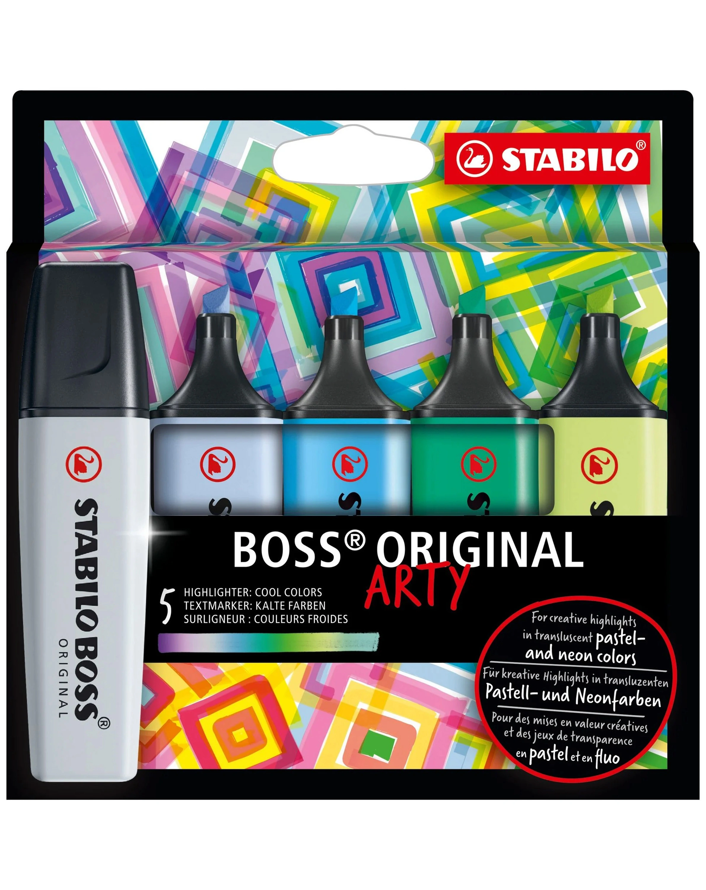 Textmarker STABILO® BOSS ORIGINAL ARTY 5er-Pack in kalt
