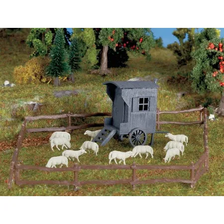Vollmer Schäferwagen und Schafherde
