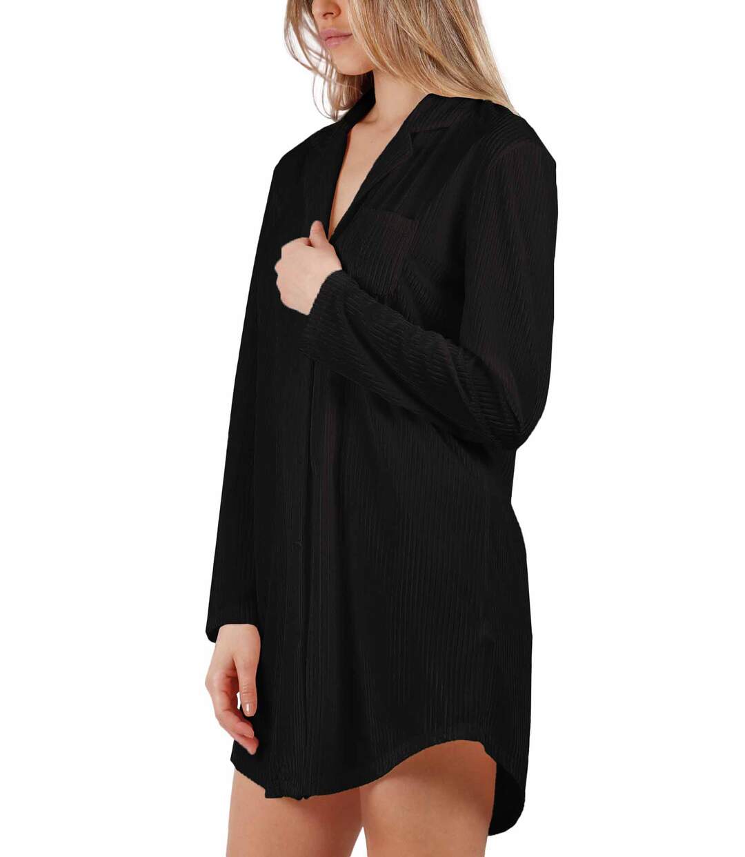 Chemise de nuit manches longues Elegant Stripes Admas
