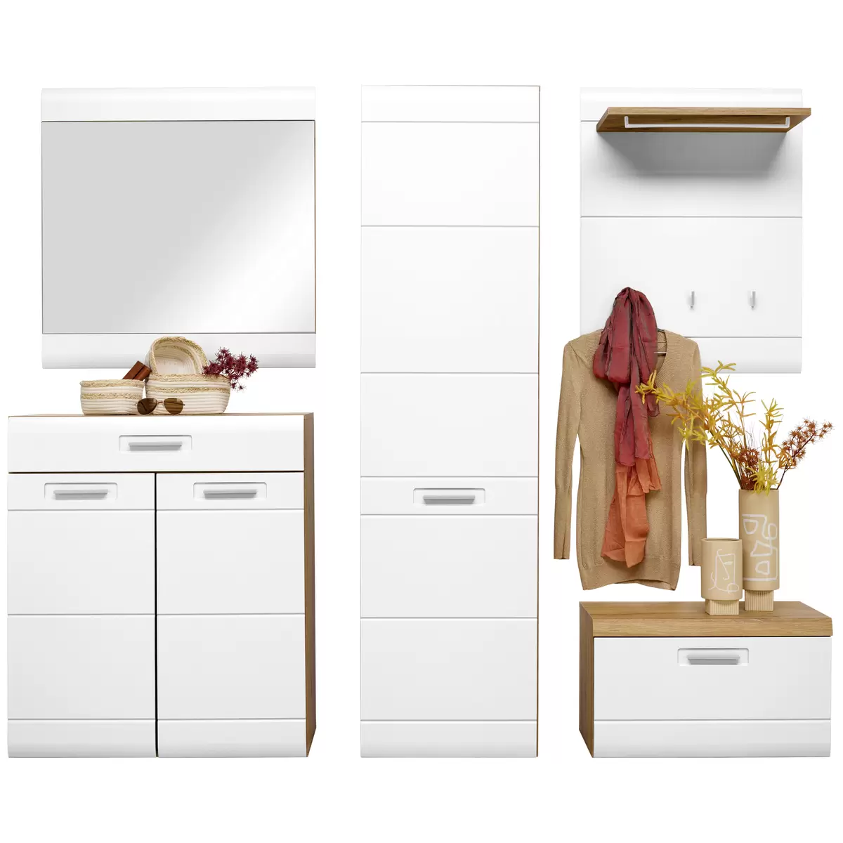 Garderobenspiegel Auris weiss