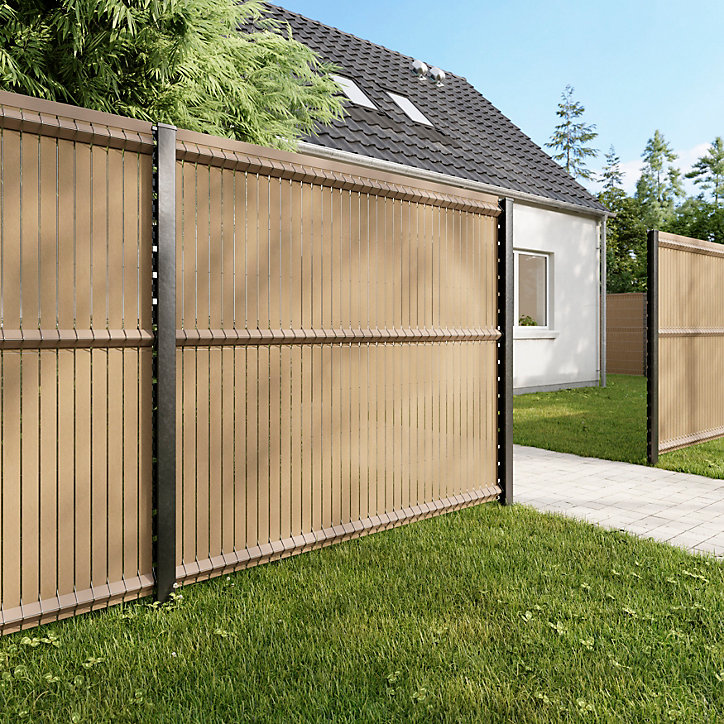Panneau de clôture grillagée Blooma Louga gris 200 x h.173 cm