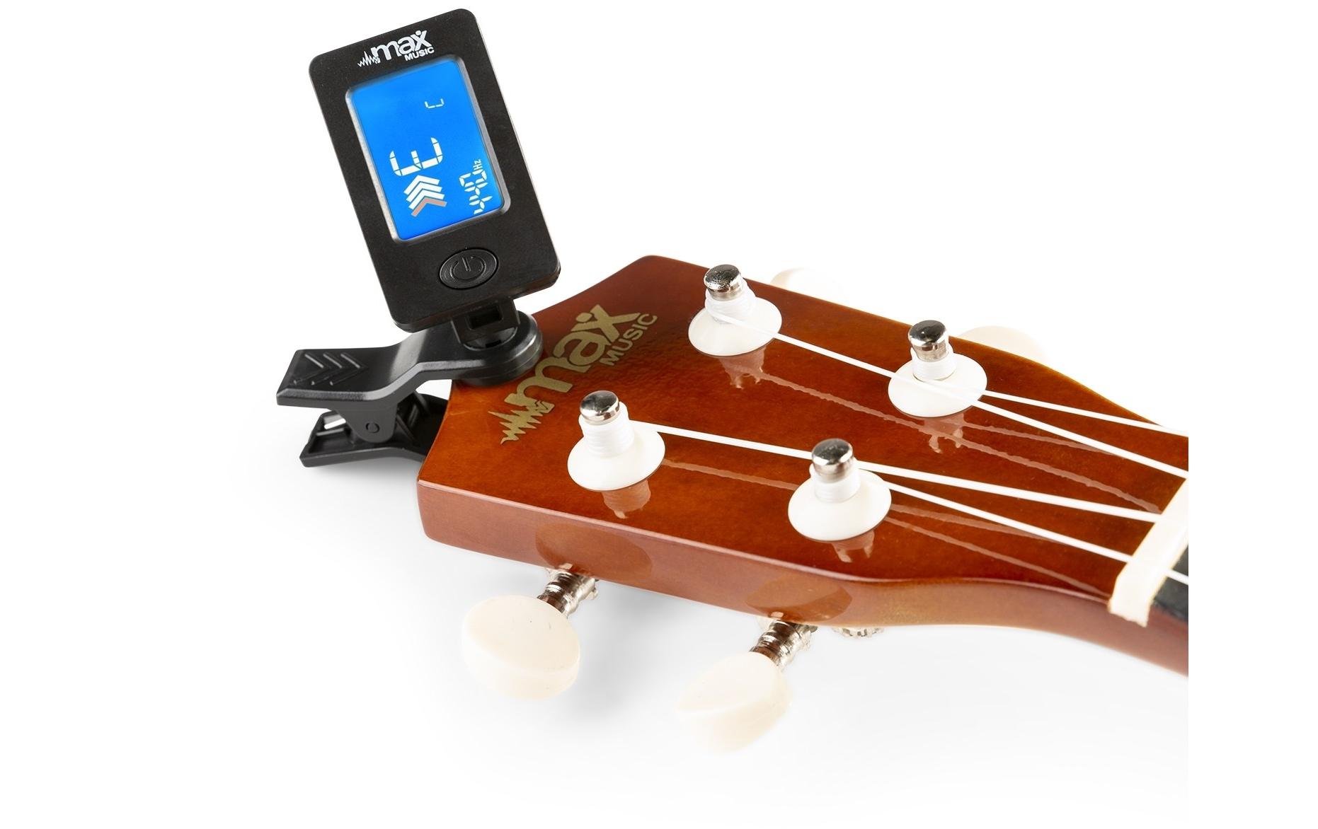 Ukulele UKEY Set Soprano Dunkel Natur 21 ZollSopranukulele mit Tasche und Zubehör