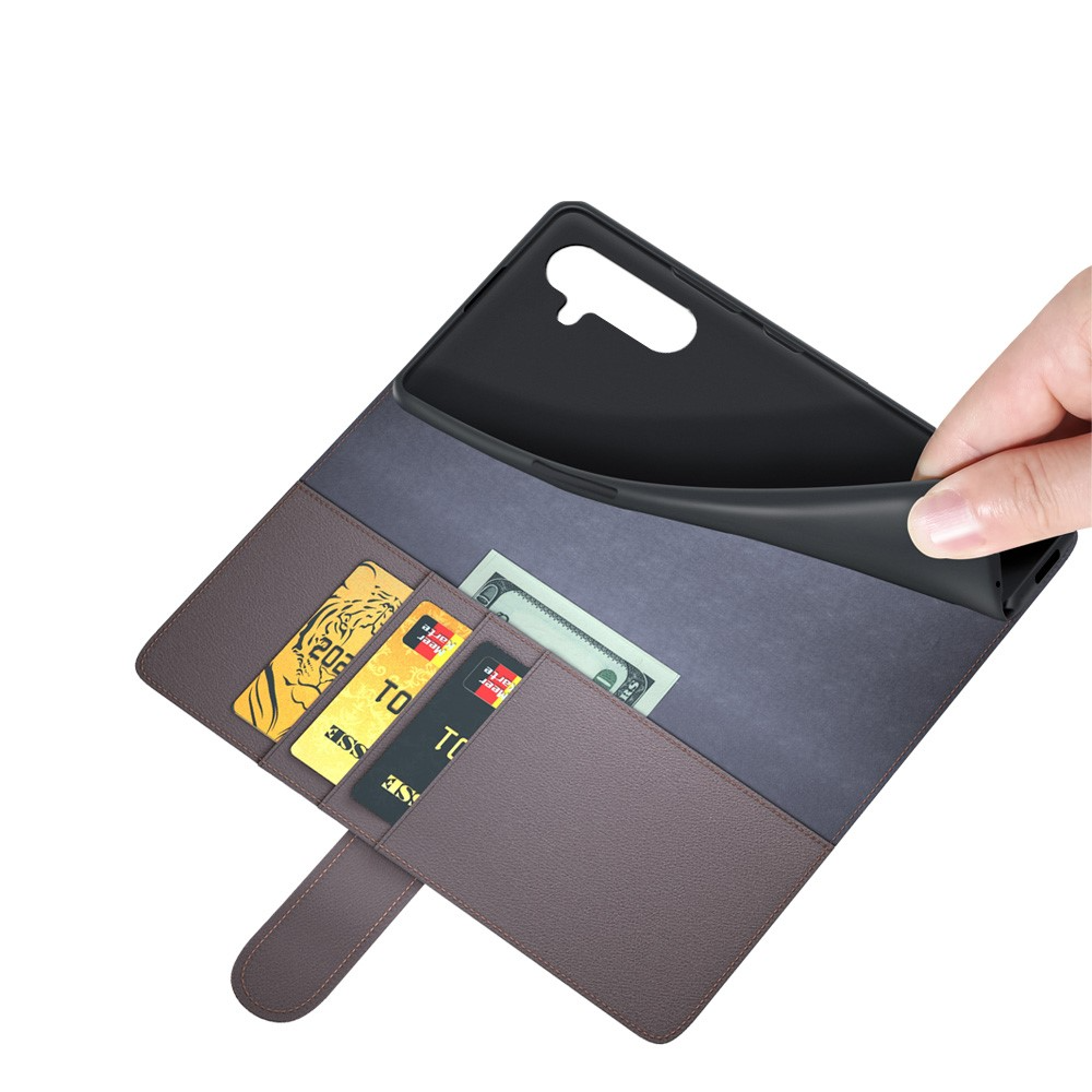 Samsung Galaxy A54 5G Echtleder Tasche Flip Cover mit Kartenfächer - Braun
