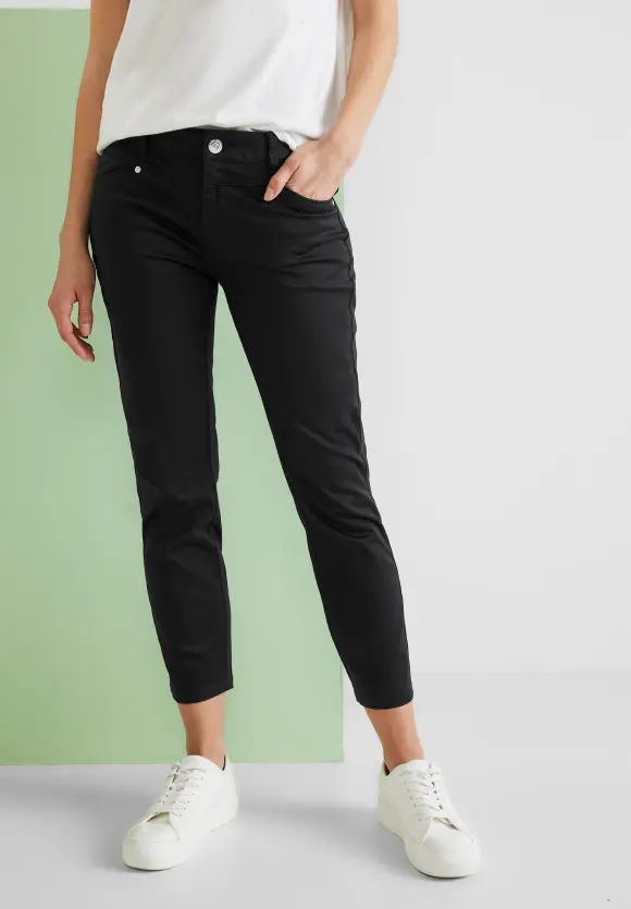 Casual Fit Seidenoptik Hose - Black