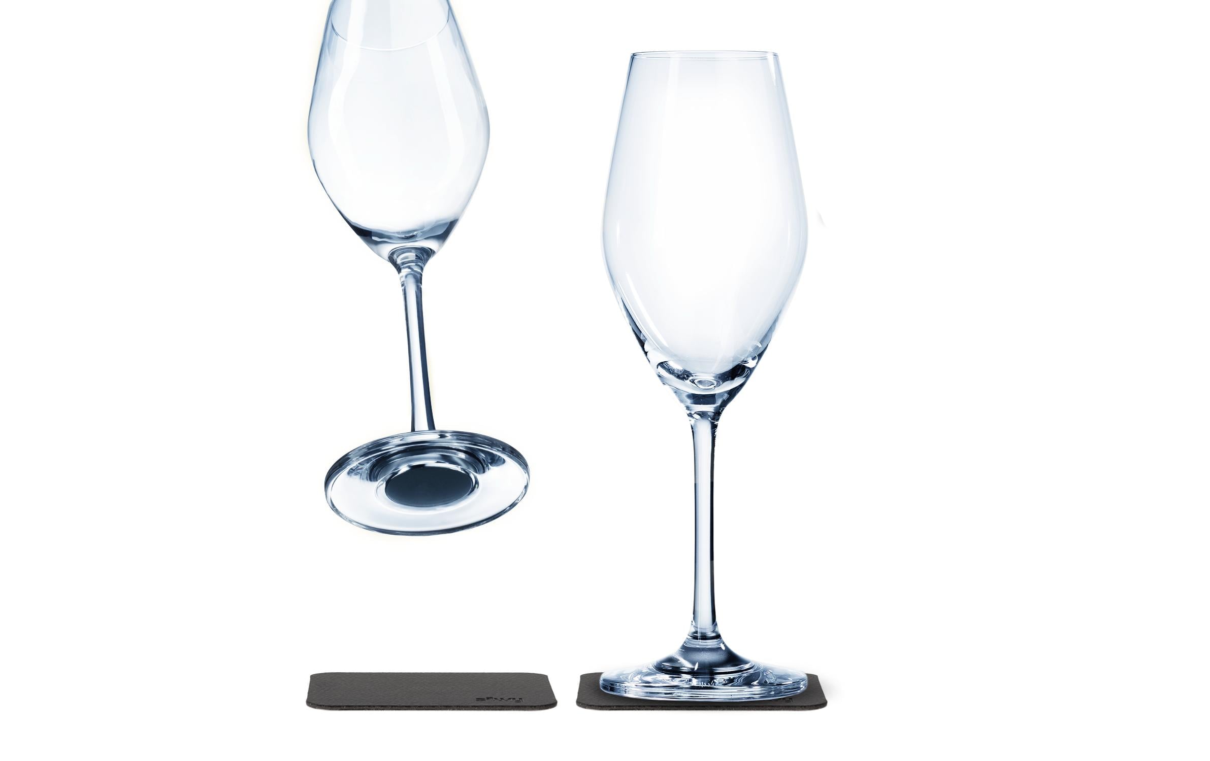 Outdoor-Champagnerglas Kristallgläser 2er-SetWeingläser-Set mit Magnet-Pads