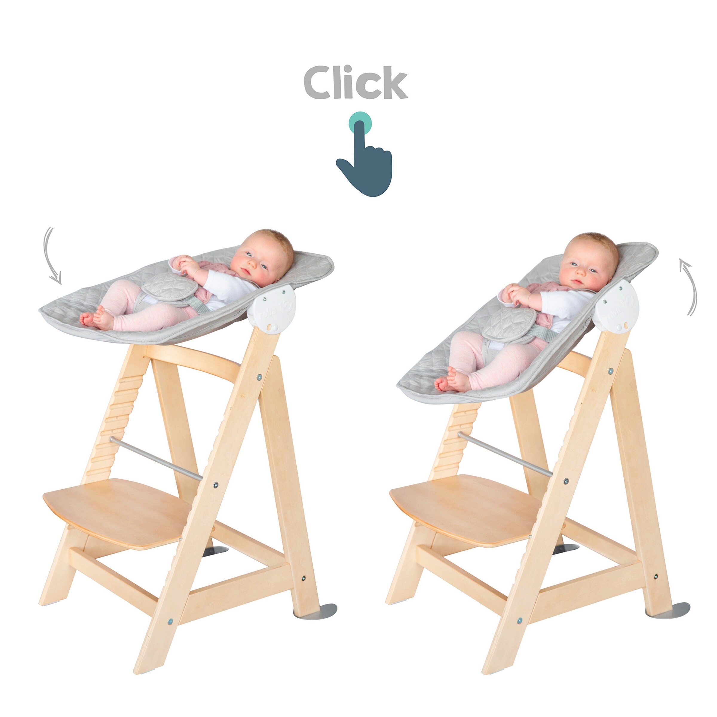 roba Treppenhochstuhl, Set 2in1 roba Style grau Born Up