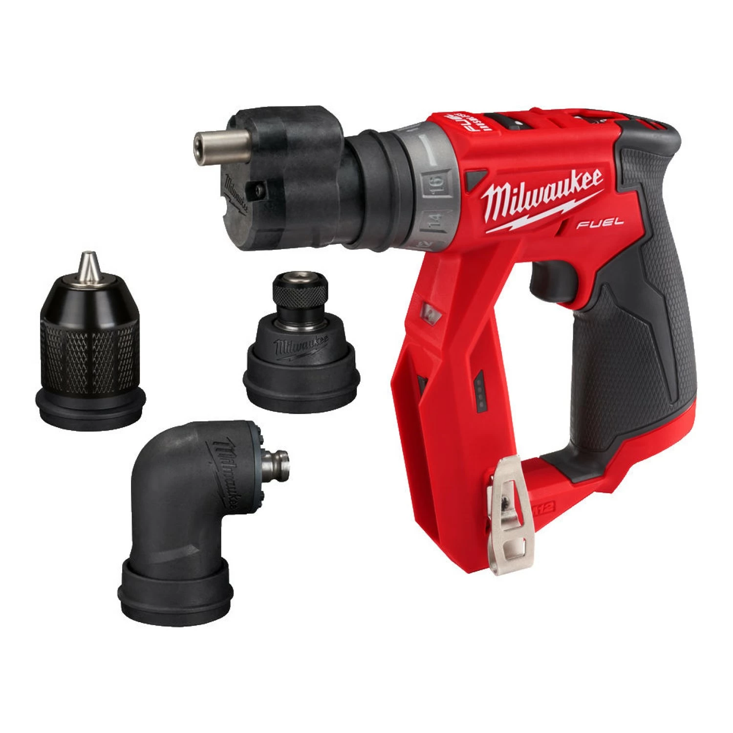 Milwaukee M12 FDDXKIT-0X 12V Li-Ion Accu schroefboormachine body incl. opzetstukken in HD-Box - 34Nm