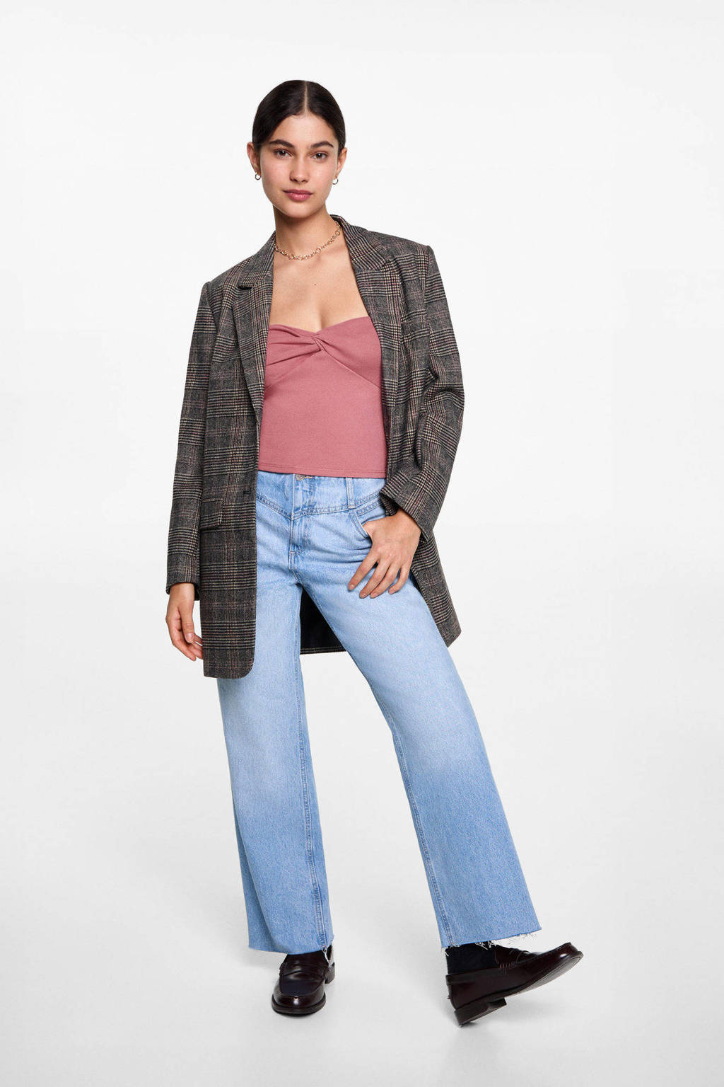 MANGO TEEN strapless top roze