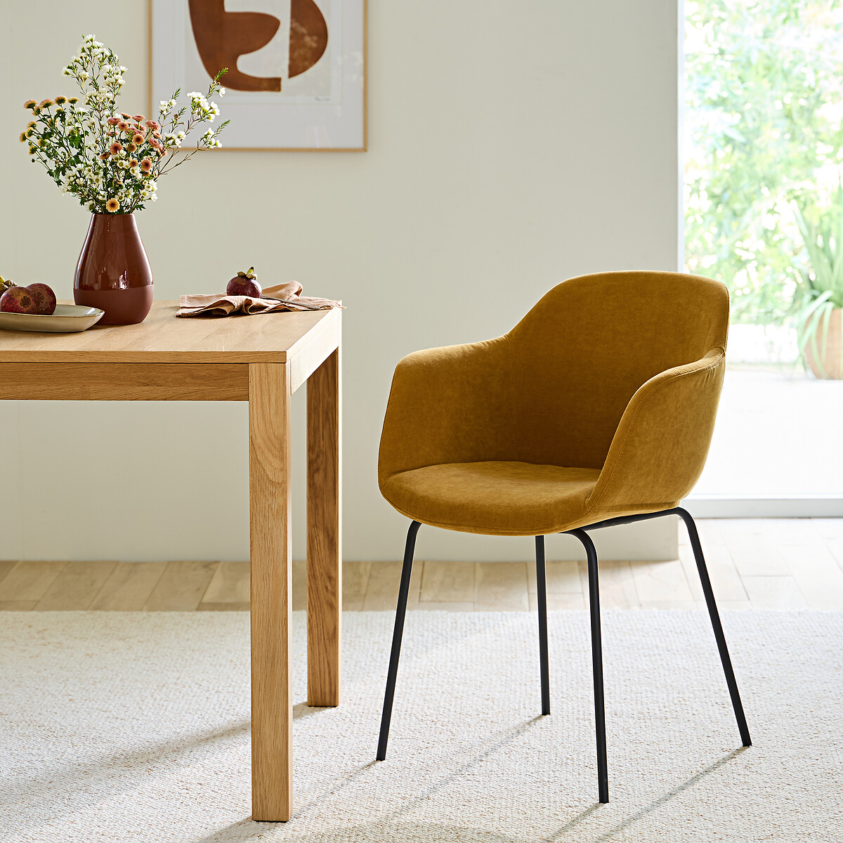 LA REDOUTE INTERIEURS<br>Cadeira de mesa em tecido texturizado Halva
