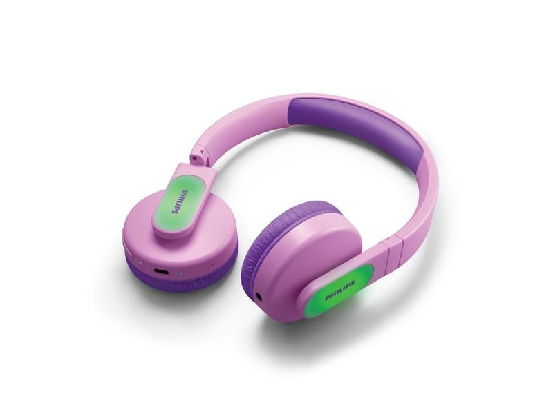 Philips Wireless On-Ear-Kopfhörer TAK4206PK/00 Pink Kabellose On-Ear-Kopfhörer für Kinder – Hell und auffällig