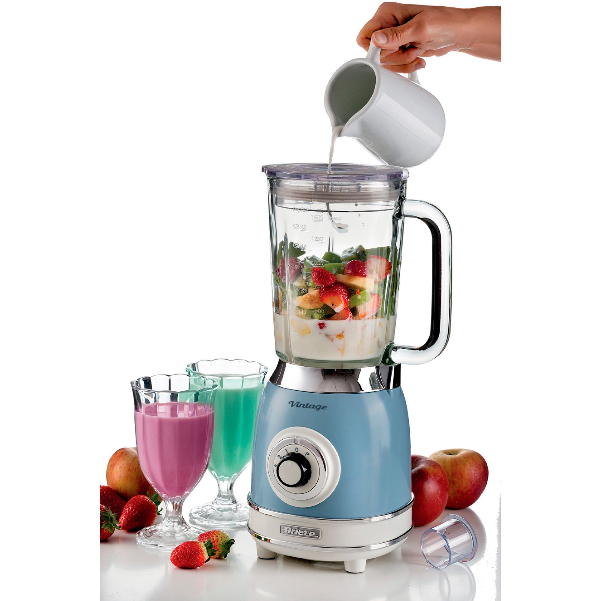 Ariete Standmixer Standmixer Vintage blue, Glasbecher