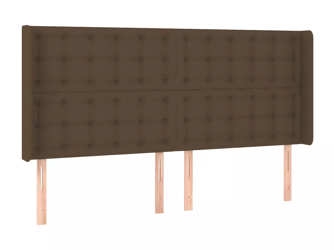 Sommier tapissier matelas et LED Marron foncé 200x200 cm Tissu