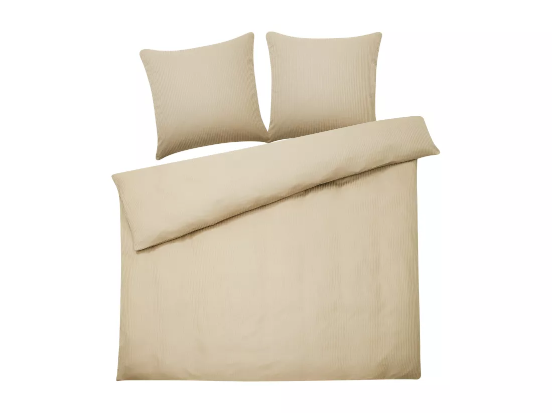 Ensemble de housses de couette AVONDALE Satin de coton 220 x 240 cm Beige