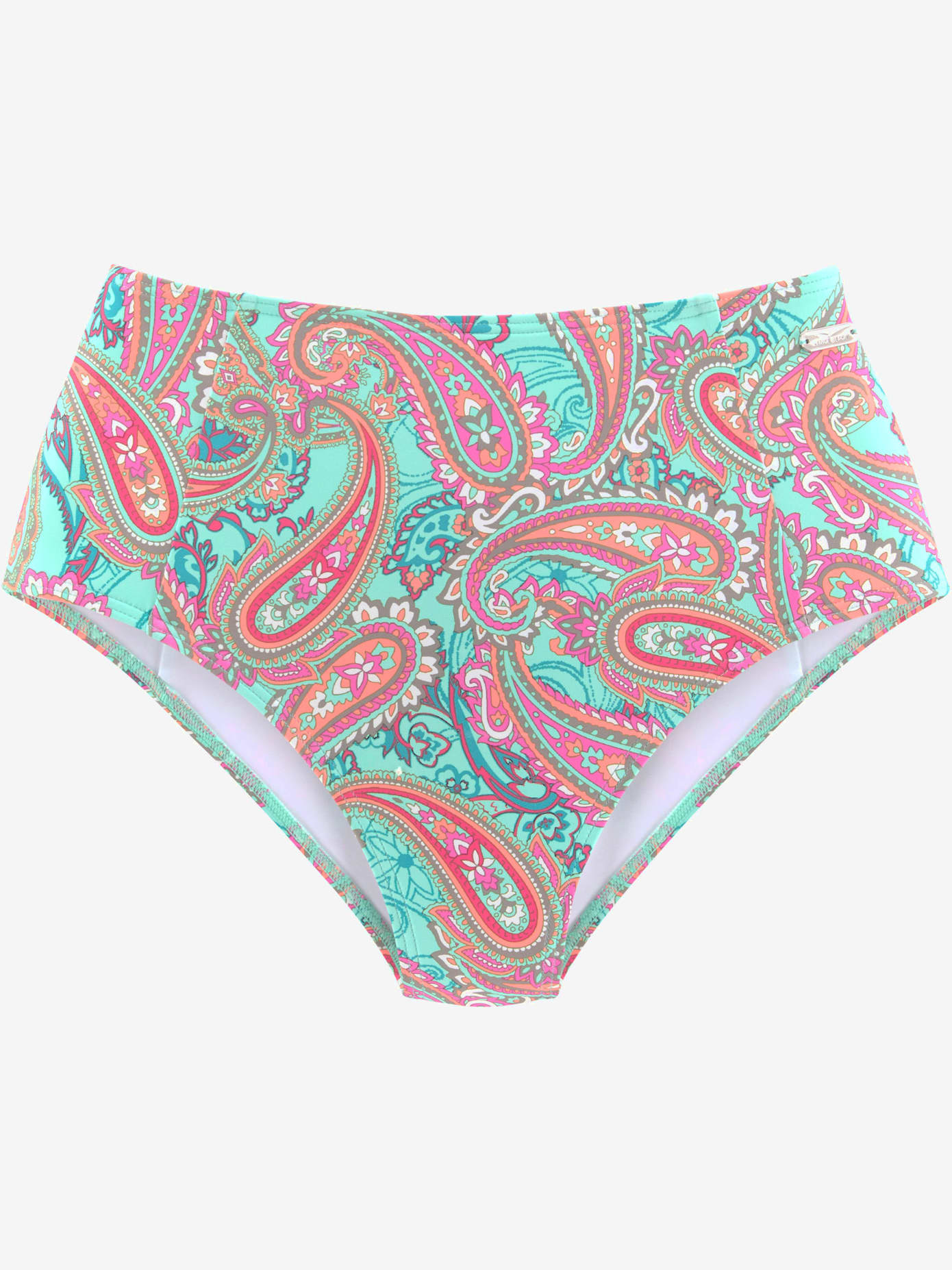 Bas de maillot de bain taille haute imprimé, effet de couleur différent pour chaque pièce