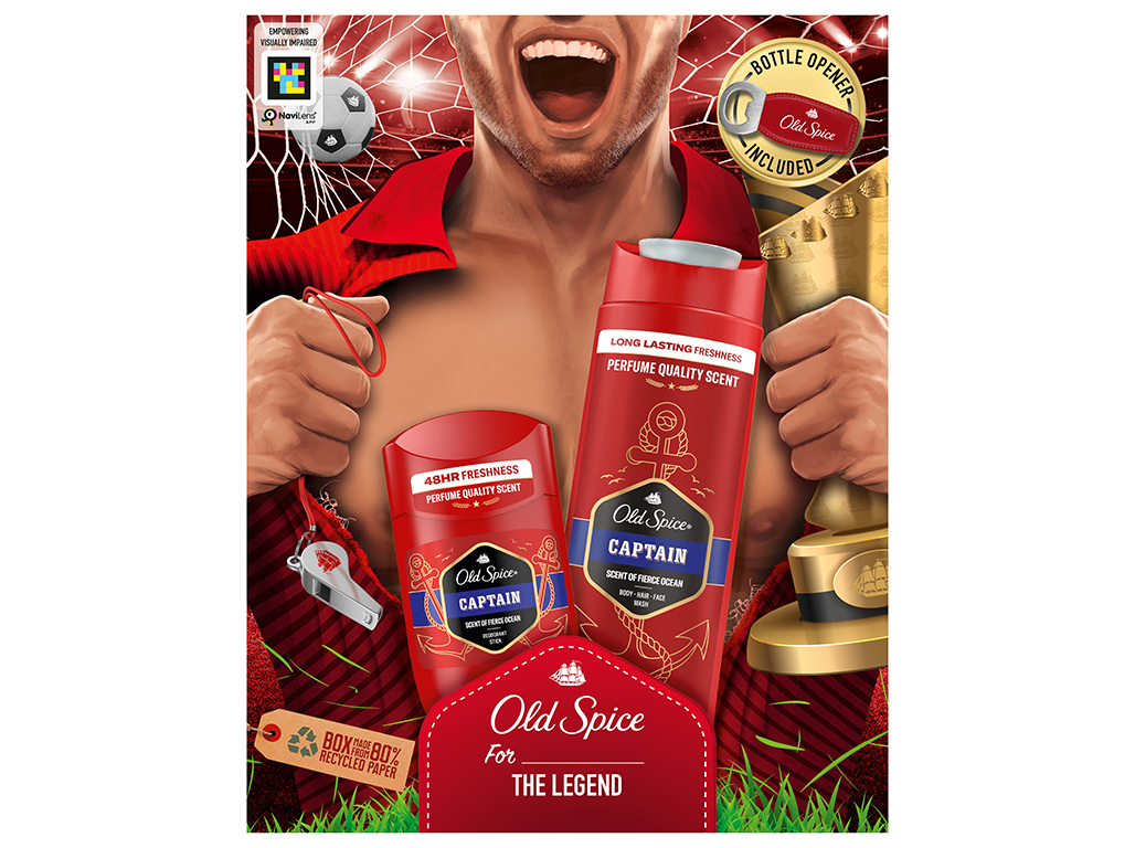 CONJUNTO OLD SPICE CAPTAIN STICK GEL ABRE-CARICA