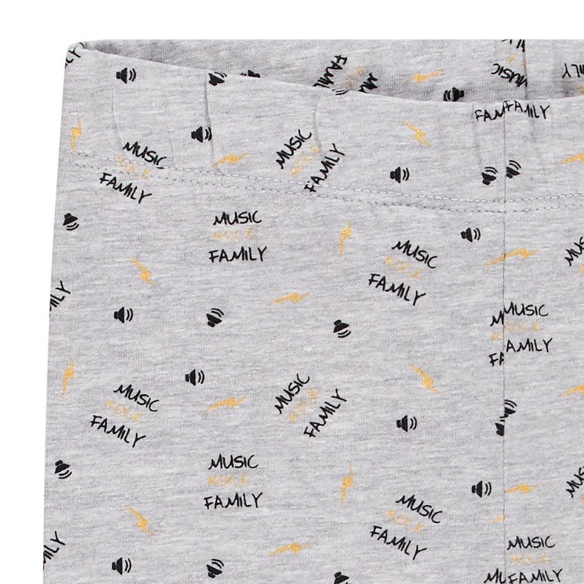 Legging en jersey à coeurs printés all-over - Gris chiné