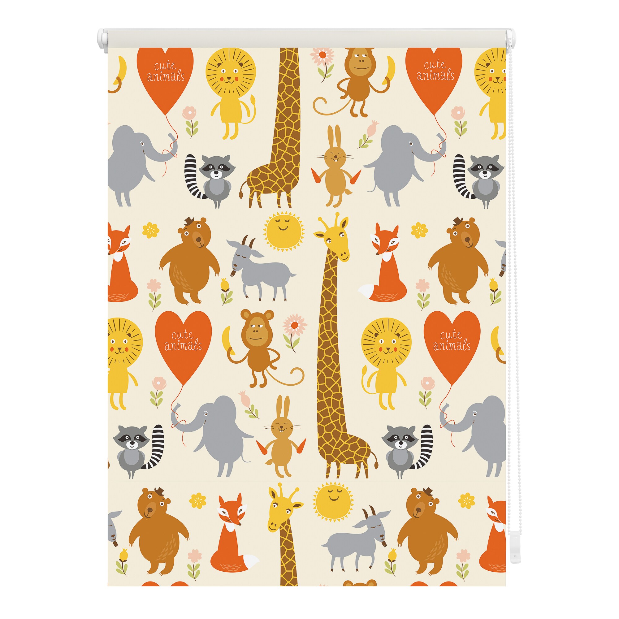 Lichtblick Rollo Klemmfix, ohne Bohren, Verdunkelung, Cute Animals- Gelb