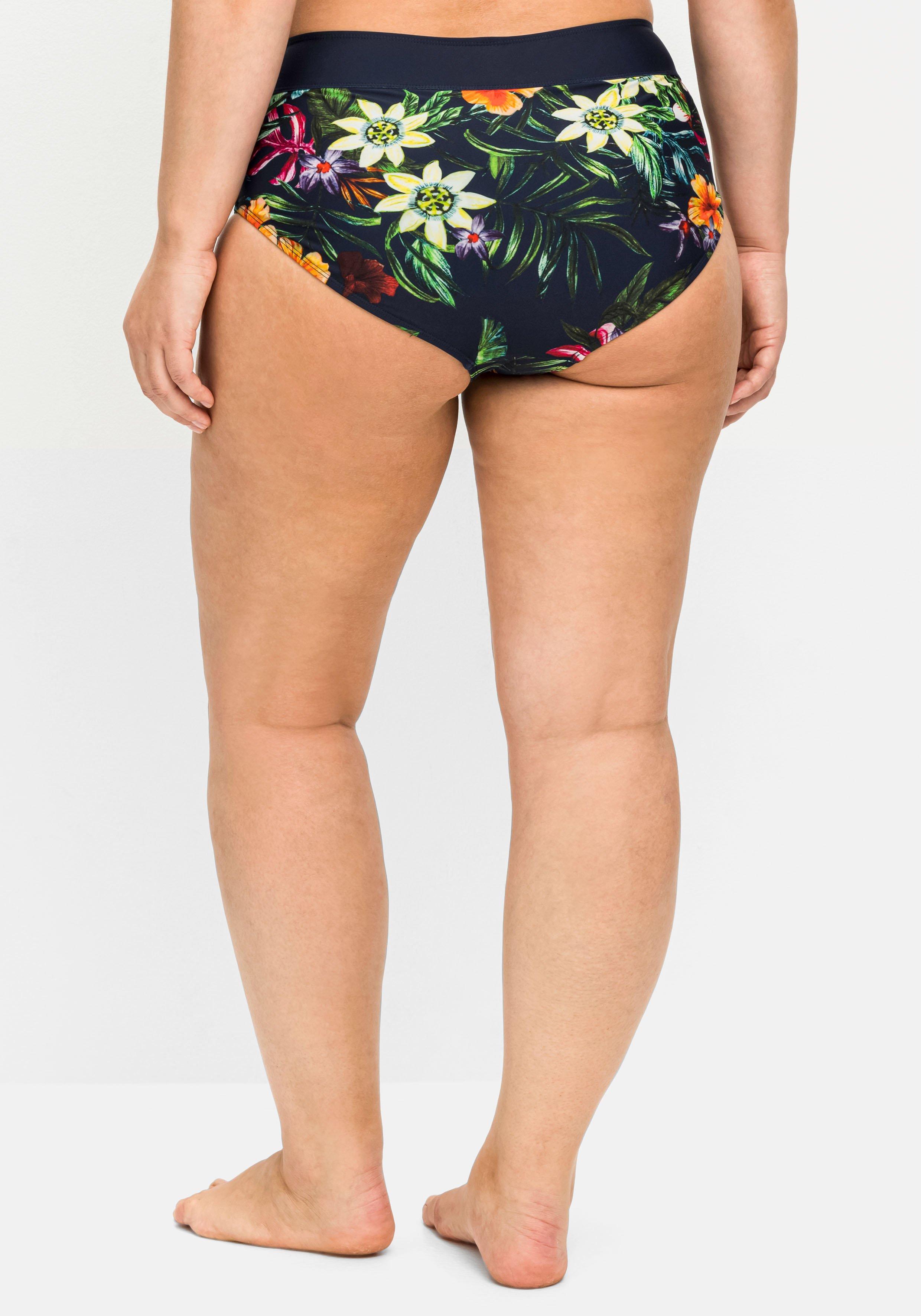 Bikinihose mit Blumendruck und Shaping-Einsatz