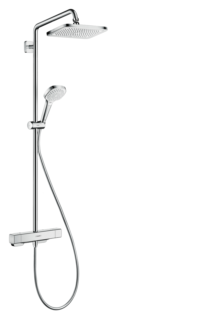 Hansgrohe Croma Select E opbouw regendouche met thermostaat en 28cm hoofddouche chroom