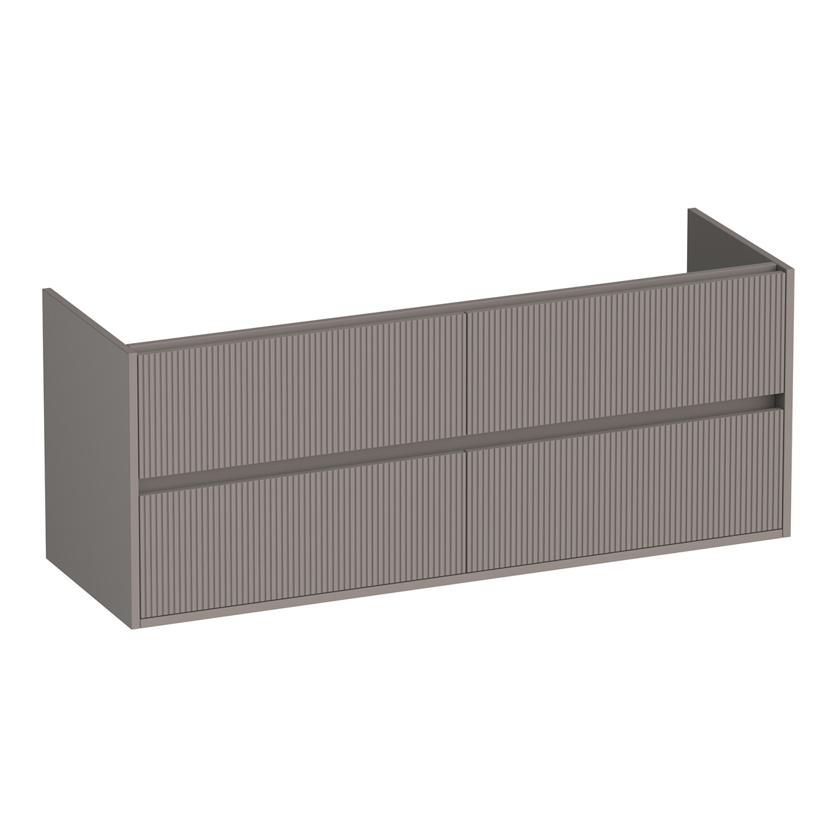 Brauer Adore Wavy onderkast ribbelfront 140cm met 4 softclose lades taupe mat