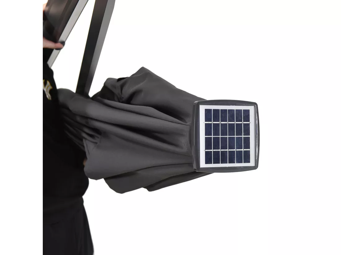 Parasol déporté LED 3x4m rectangle en aluminium + housse - rotatif 360° - Anthracite - ROME