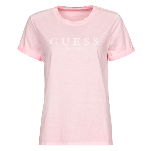 Guess - ES SS GUESS 1981 ROLL CUFF TEE - Rose