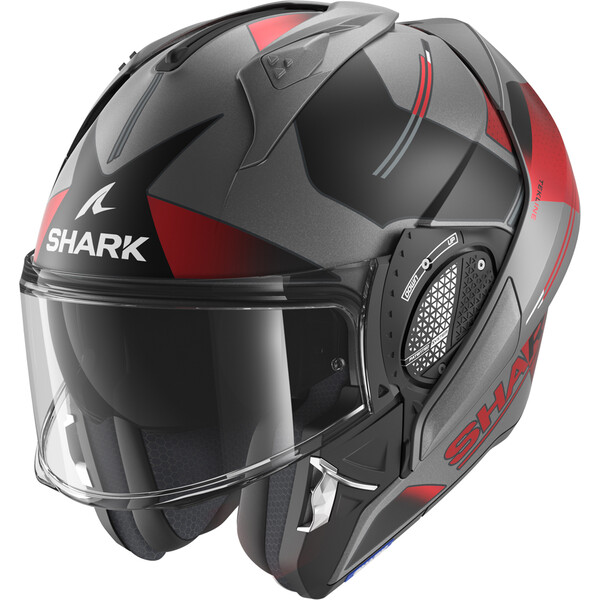Shark - Casque Evo-GT Tekline Gris Mat / Noir Mat / Rouge