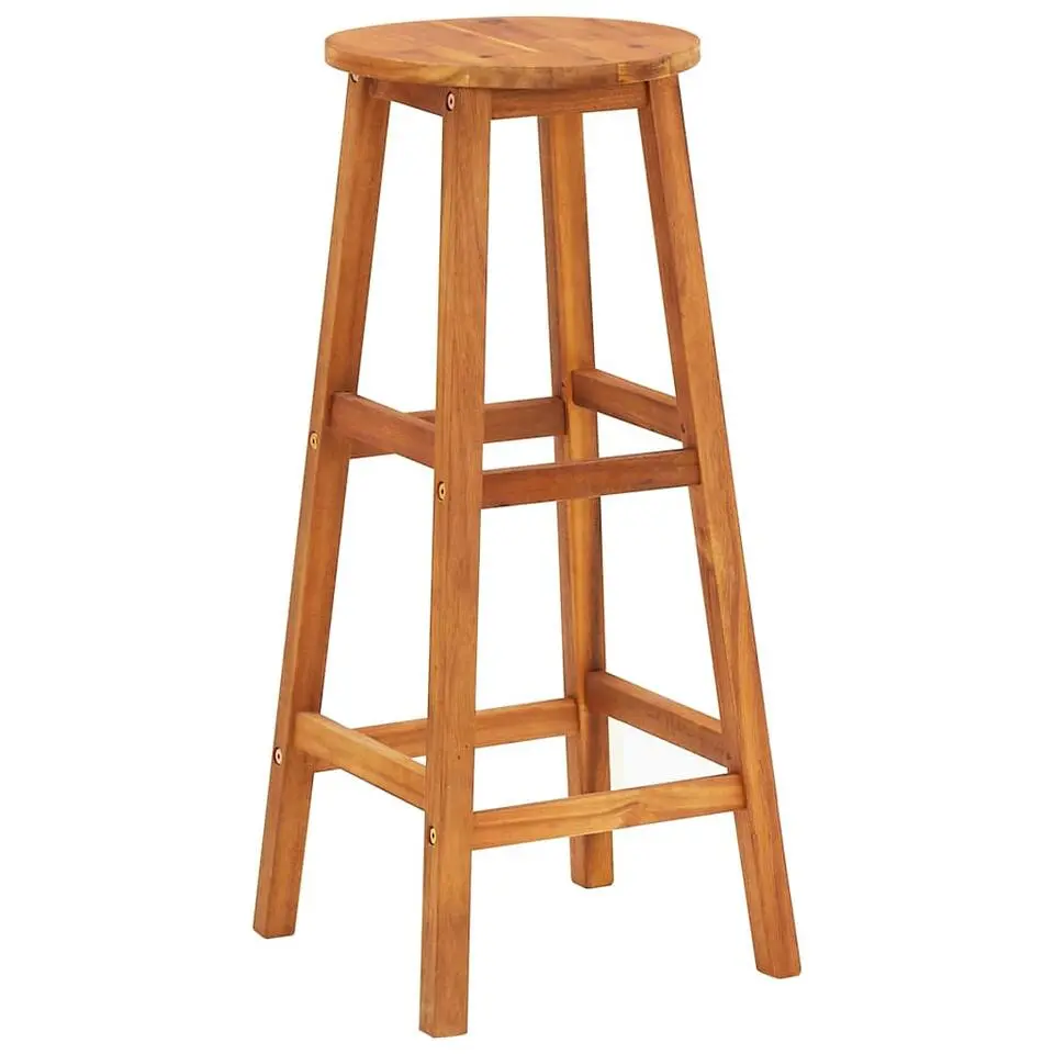 vidaXL - Barstoel - Bruin - Acaciahout - 2 stuks