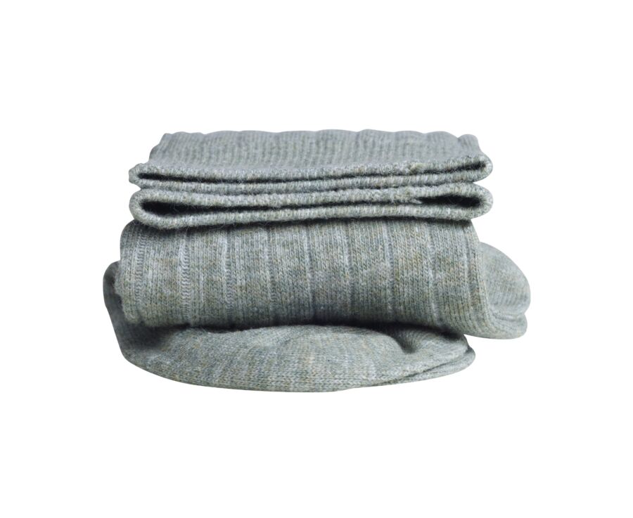 Chaussettes homme coton lin avec côtes Vert Sauge