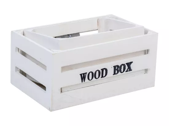 Lot de 2 tiroirs en bois blanc 20x13x09, 16x11x08cm