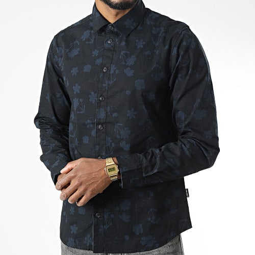 Chemise Manches Longues Floral 20714607 Noir Bleu Marine