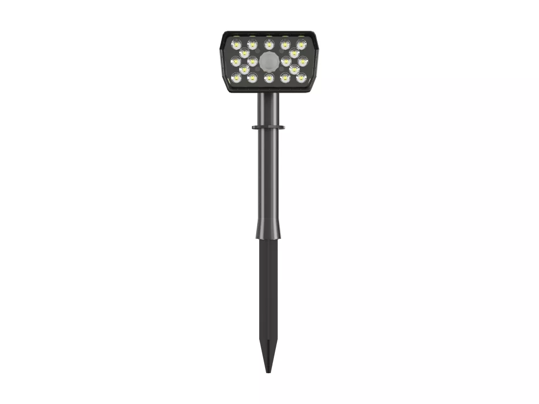 Lot de 2 balises solaires à planter - 300 lumens - Noir - HORSENS