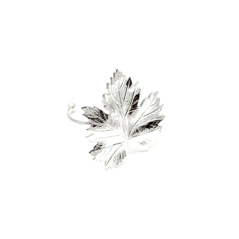 maxi bague feuille plaqué argent - HÉRA