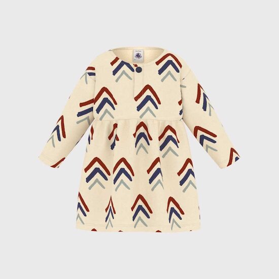 Robe à manches longues en molleton   Imprimé        de               Petit Bateau