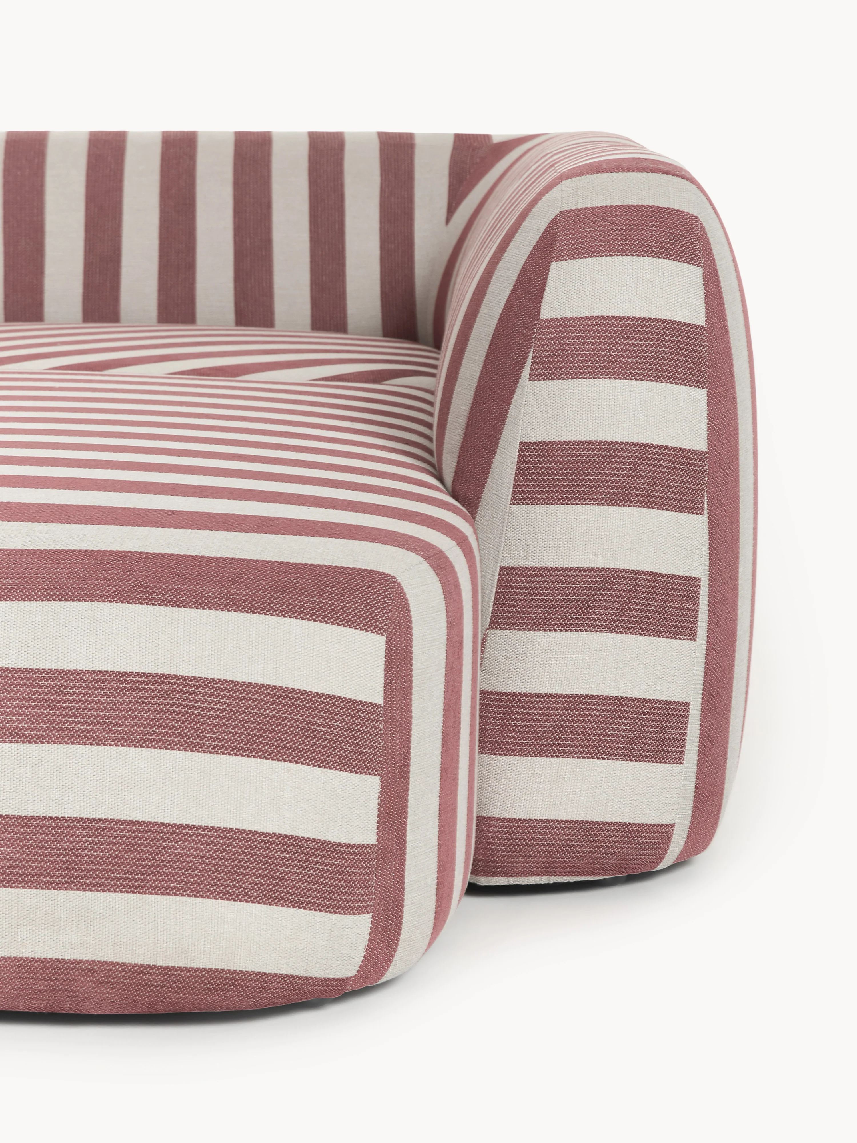 Gestreepte modulaire hoekbank Wolke (4-zits) met chaise longue