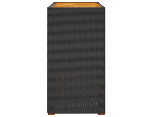 VIDAXL - Table d'appoint de jardin dessus en bois noir 100x40x75 cm
