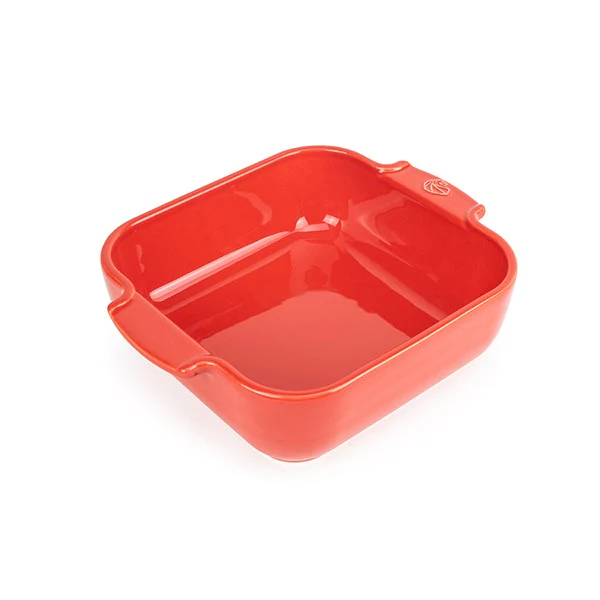 Plat four carré céramique rouge 21 cm Peugeot