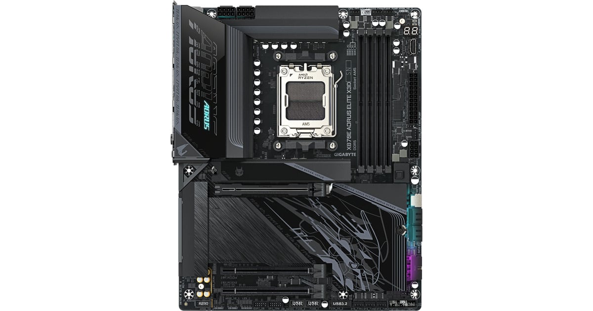 GIGABYTEX870E AORUS ELITE X3D socket AM5 moederbord  (Zwart, RAID, 5 Gb-LAN, WLAN, BT, Sound, ATX)