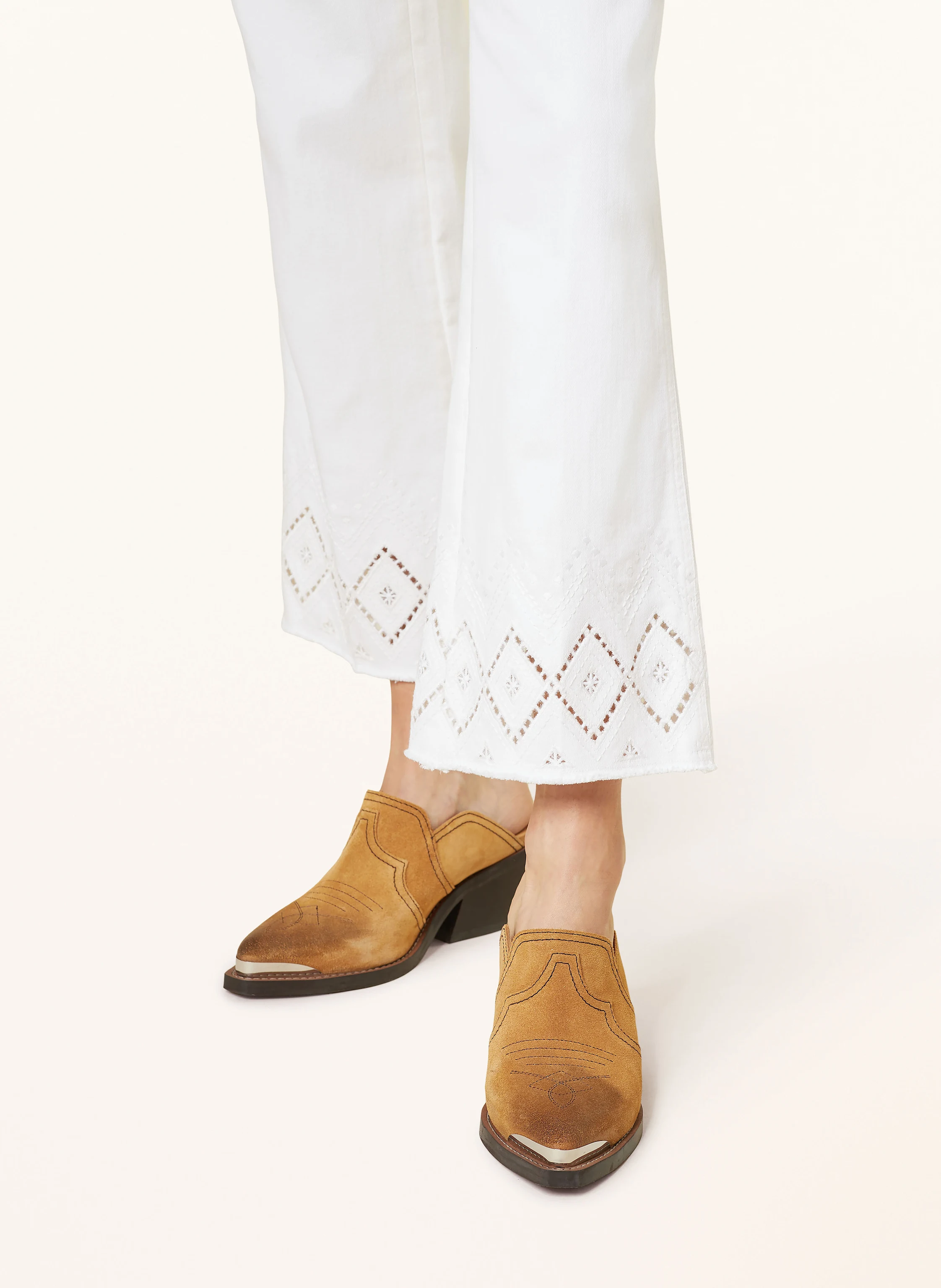CAMBIO Bootcut-Hose FRANCESCA mit Lochspitze